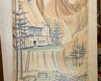 Original architectural, drawing -