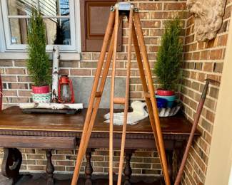 Awesome Vtg. wooden surveyor's tripod