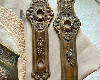 Ornate antique doorknob backplates