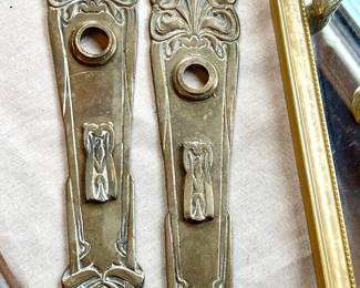 Ornate antique doorknob backplates