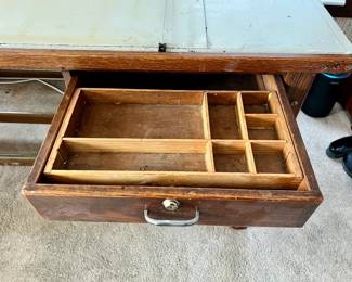 Vtg. Wooden Drafting table - Can be pre-sold. Table lifts for drawing $ 520.00 - 6' W x 3' D x 3' T - Originally owned by Edward L. Burch A.I.A. & Assoc. Architects