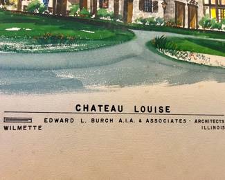 Original architectural rendition of the Château, Louise West Dundee, Illinois