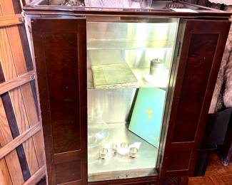 Vtg. Bar server - stainless steel interior, w/light