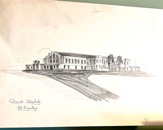 Original architectural, drawing "Quick Sketch - 20 Minutes"