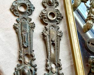 Ornate antique doorknob backplates
