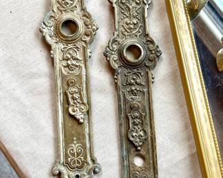 Ornate antique doorknob backplates