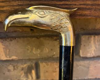 Vtg. Brass Eagle Head cane/walking stick