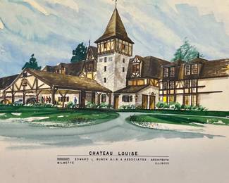 Original architectural rendition of the Château, Louise West Dundee, Illinois
