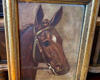 M.E. Russell 1940 - Oil painting - Horse head portrait