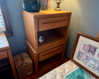 Queen Oak head board w/2 dressers, desk, & 2 matching nightstands