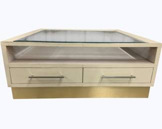 7286 - Chelsea House Cocktail Table w/ Drawers 16 x 39 x 39 glass top