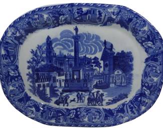 165 - Blue and White Platter 18x12