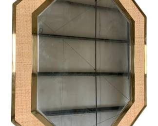 3420 - Wildwood Dunbar Brass & Cane Mirror 44 x 34