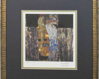 9024 - 3 AGES OF A WOMAN PRINT BY GUSTAV KLIMIT 15.5 X 16.5