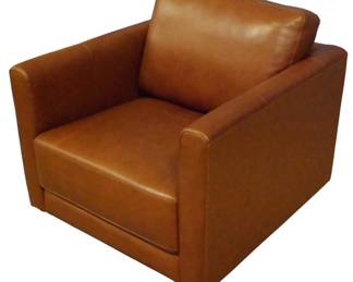 333 - Brown Leather Chair Detail Stitching 34x37x39