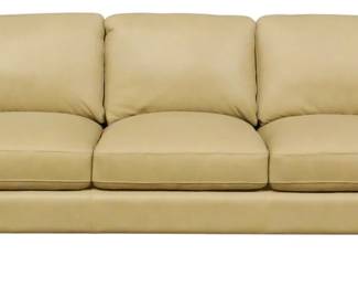320 - Taupe Leather Sofa 36x87x36 Matches Lots 320, 317, & 315)