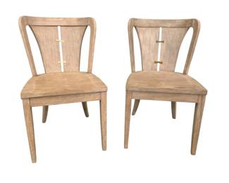 3165 - Pair Wildwood Venturi Chairs, Brass Accents 34 x 19 x 19