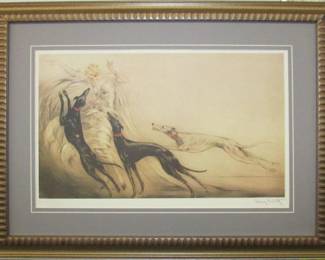 9071 - COURSING I PRINT BY LOUIS ICART 34 X 25.5