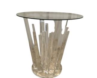 3181 - Wildwood Geode Round Table 24 x 25, acrylic & glass