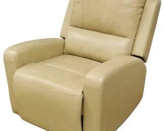 313 - Taupe Leather Manual Recliner 40x32x32