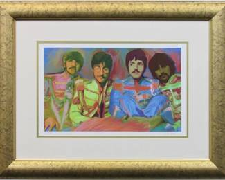 9049 - BEATLES SIGNED AND NUMBERED GICLEE BY IVY LOWE 24.5 X 21.5
