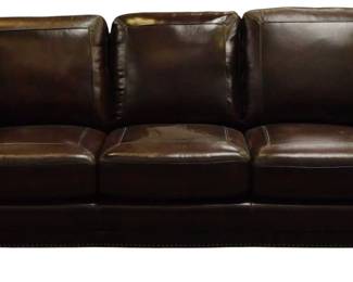 304 - Leather Sofa w/ Nail Head Trim 38x83x36