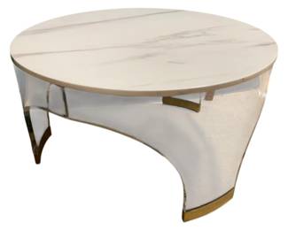 2605 - Chelsea House Acrylic & Marble Table 20 x 36