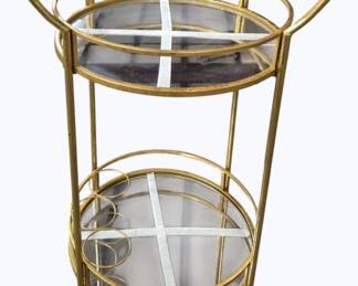2016 - Powell Gold Beverage Cart, Mirrored 34 x 20 x 18