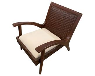 3522 - Chelsea House Drew Leather Chair Mahogany finish retail $4092