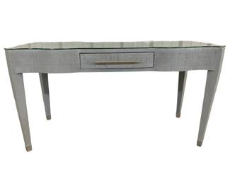 3143 - Wildwood Harlee Desk, Gray Raffia glass top, 31 x 58 x 25
