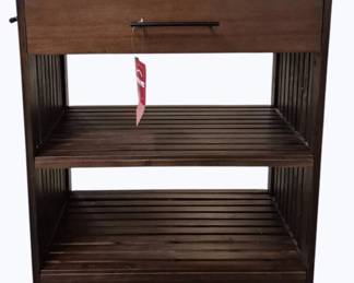 2010 - Linon Rolling Kitchen Cart w/ Drawer, Dark Brown 34 x 30 x 18