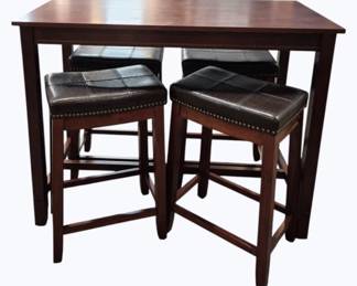 2021 - Powell 5pc Counter Height Table & 4 Stool Set table 36 x 47 x 24 stools 26 x 18 x 13