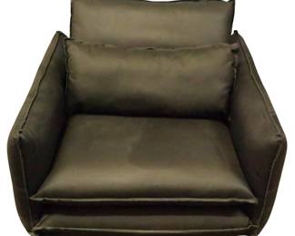 344 - Black Leather Chair (Mssing Legs) 26x41x40