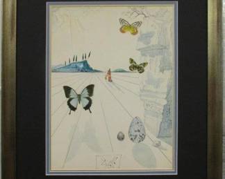 9036 - PAPILLONS/ ALLEGORY DE SOUL GICLEE BY SALVADOR DAL 18 X 21