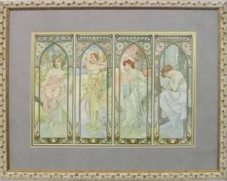 9070 - TIMES OF THE DAY GICLEE BY ALPHONSE MUCHA 25 X 20