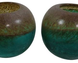 167 - Pr Art Glass Vases 5"