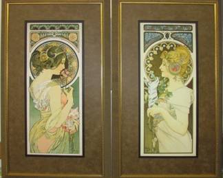 9013 - PRIMROSE/ FEATHER BY ALPHONSE MUCHA 17 X 29