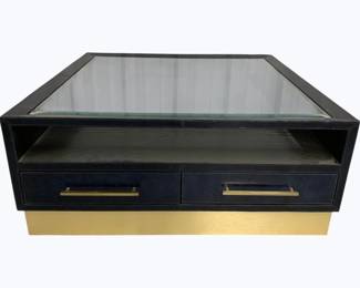 7288 - Chelsea House Cocktail Table w/ Drawers 16 x 39 x 39 glass top