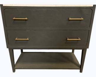 3084 - Chelsea House Marble Top 2 Drawer Commode 29 x 33 x 17