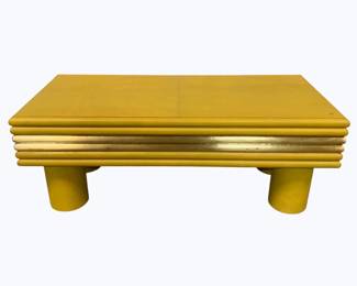 3251 - Chelsea House Coulter Leather Cocktail Table Mustard, 18 x 48 x 22 retail $2044