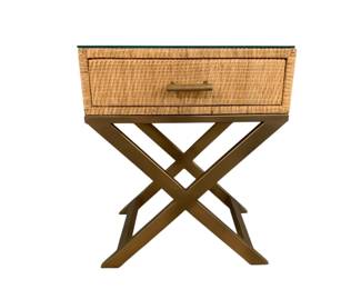 3128 - Wildwood Vieux Carre End Table w/ Drawer 25 x 20 x 12, glass top