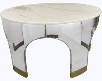 7275 - Chelsea House Aqueduct Acrylic Table marble top 20 x 37