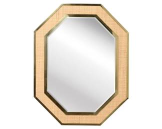 3439 - Wildwood Dunbar Brass & Cane Mirror 44 x 34