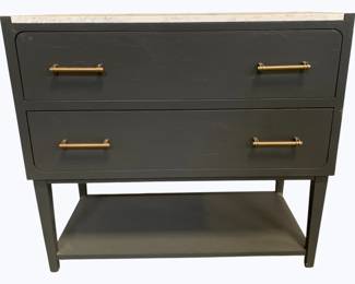 3085 - Chelsea House Marble Top 2 Drawer Commode 29 x 33 x 17, scratches on top
