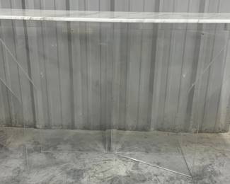 7095 - Wildwood Marble Top Acrylic Console Table 36 x 60 x 16