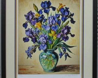 9042 - IRISES IN VASE GICLEE BY VINCENT VAN GOGH 21.5 X 26