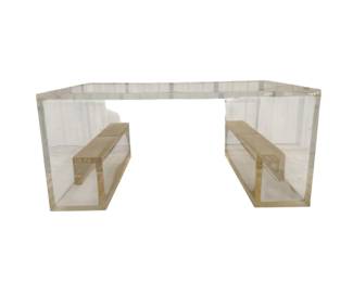 3063 - Roman Leg Lucite Cocktail Table 19 x 42 x 28
