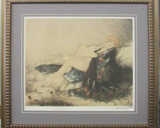 9073 - SILK ROBE GICLEE BY LOUIS ICART 32 X 29