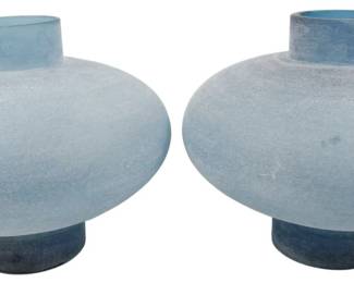 120 - Pr Elk Home Frosted Blue Vase 11"