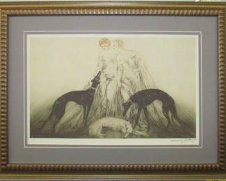 9072 - COURSING II PRINT BY LOUIS ICART 34 X 25.5